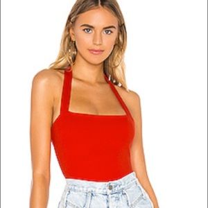 Red tank bodysuit
